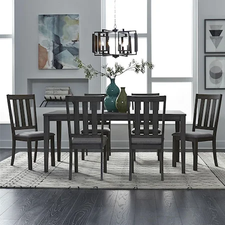 7 Piece Rectangular Table and Chair Set
